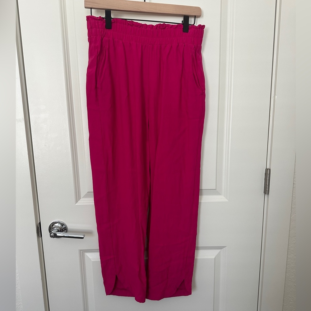 Women's Fuchsia Wide Leg Business Pants